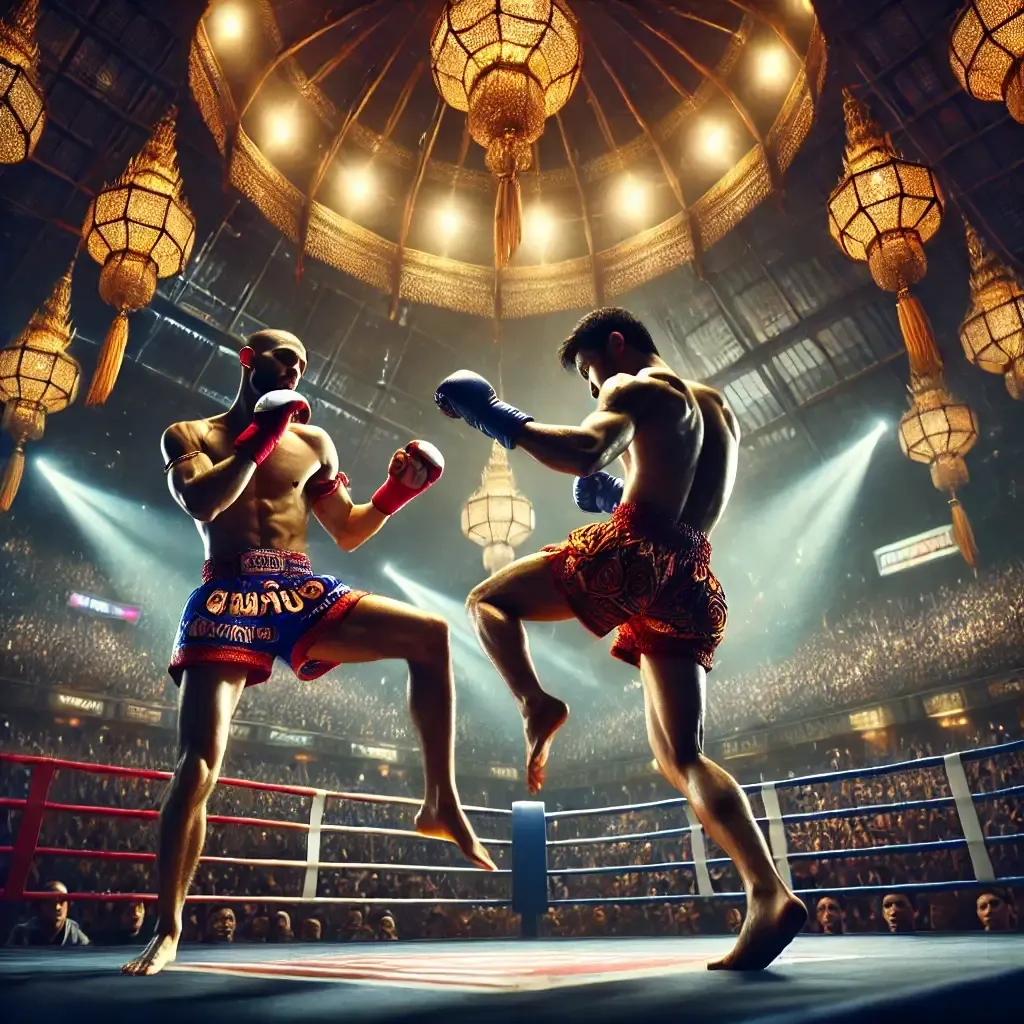 Deux combattants de Muay Thai sur le ring