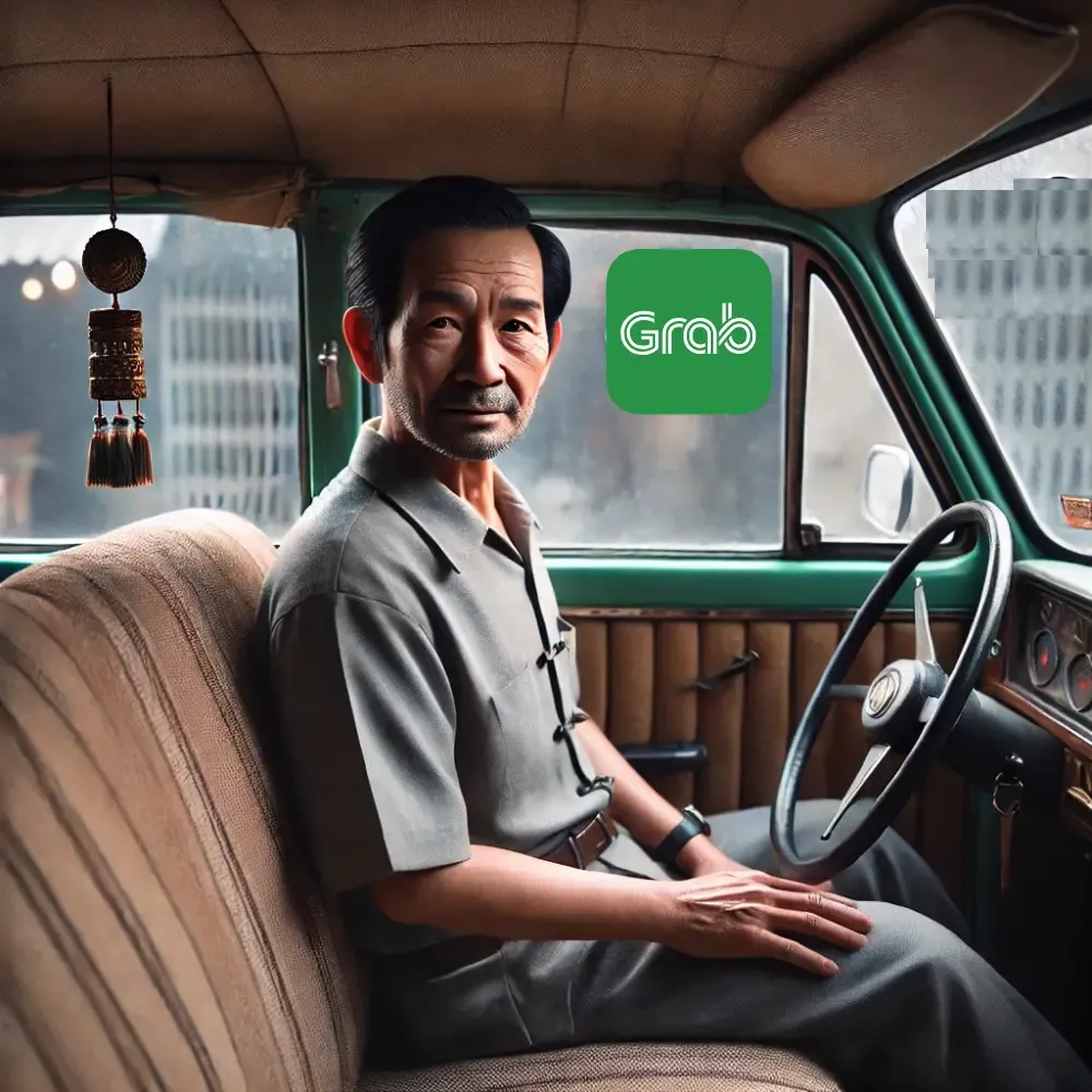 Conductor de Grab/Taxi en Tailandia.