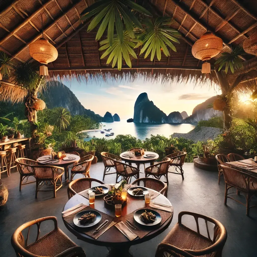 Beach views from a restaurant in Koh Yao Noi, Thailand