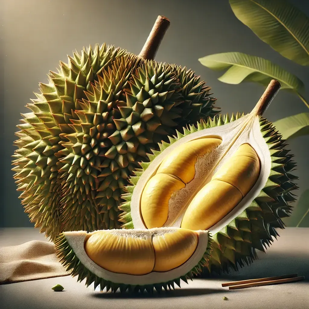 Fresh durian, known as the king of fruits