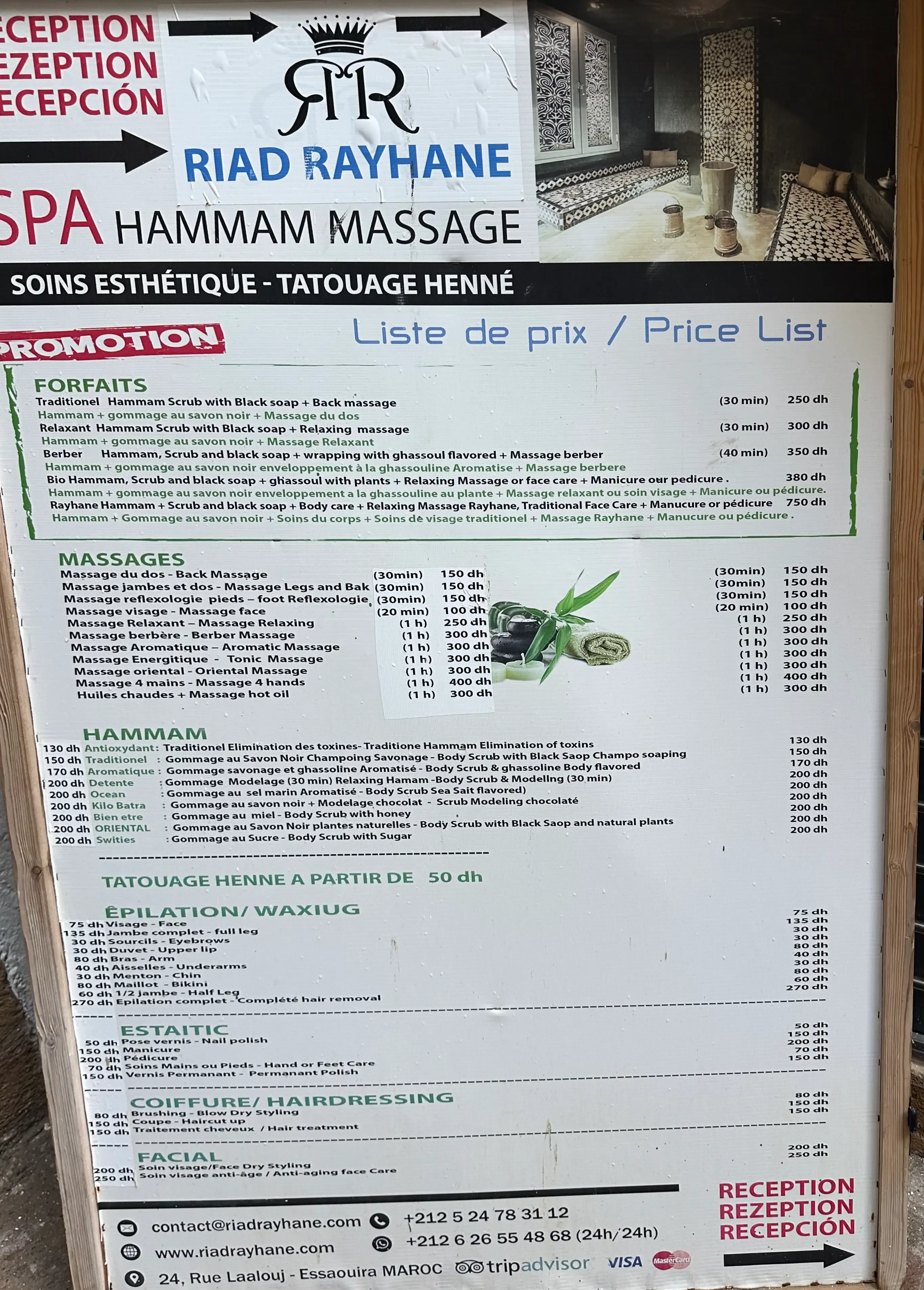 Hammam Riad Raoud Rayhan precios 2026