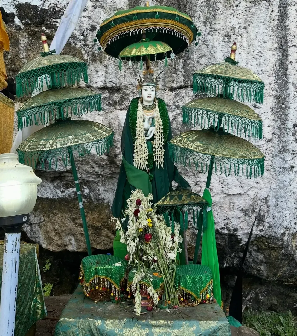 Sacred Hindu temple at Peguyangan Waterfall in Nusa Penida