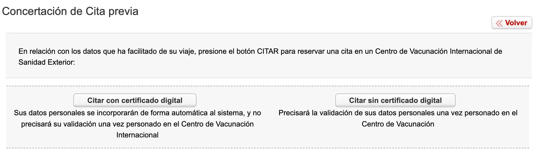 Login screen with ID or passport for vaccination appointment