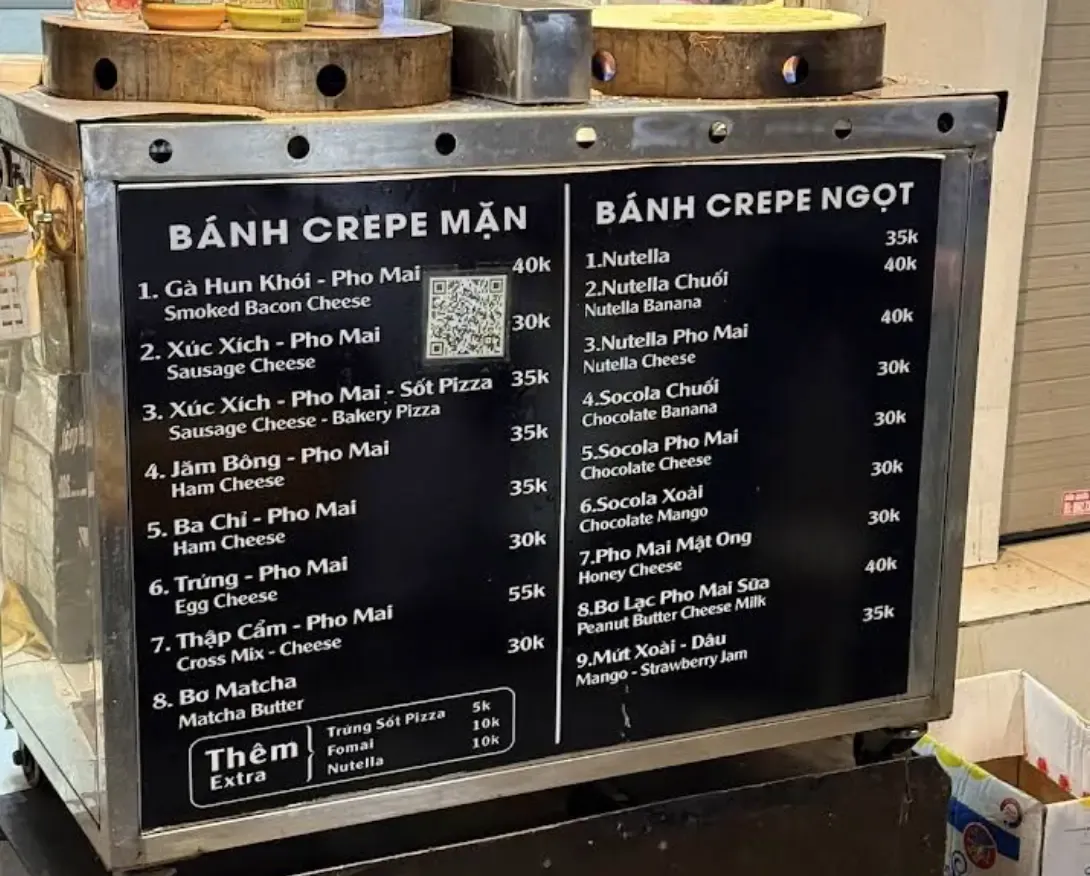 Crepes World Hanoi menu