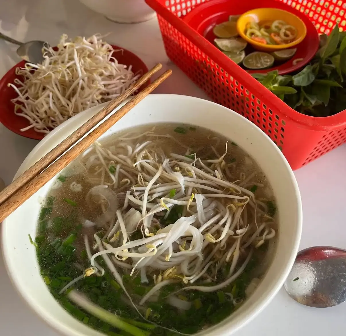 Bowl of Vietnamese phở at Quán Lâm Hùng, Phu Quoc